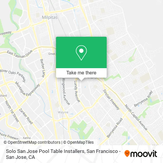 Solo San Jose Pool Table Installers map