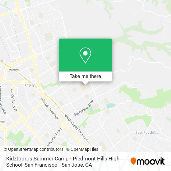 Mapa de Kidztopros Summer Camp - Piedmont Hills High School