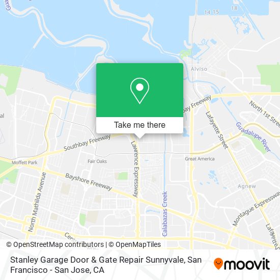 Mapa de Stanley Garage Door & Gate Repair Sunnyvale