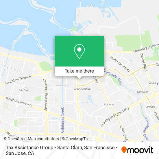 Mapa de Tax Assistance Group - Santa Clara