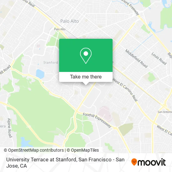 Mapa de University Terrace at Stanford