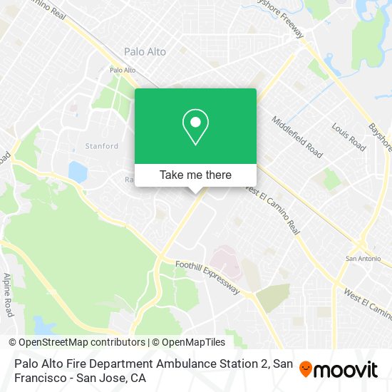 Palo Alto Fire Department Ambulance Station 2 map