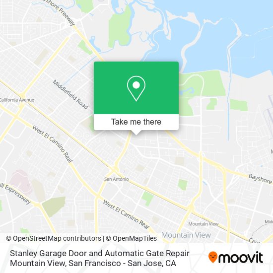 Stanley Garage Door and Automatic Gate Repair Mountain View map