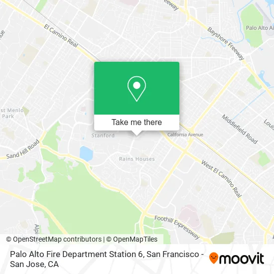 Mapa de Palo Alto Fire Department Station 6