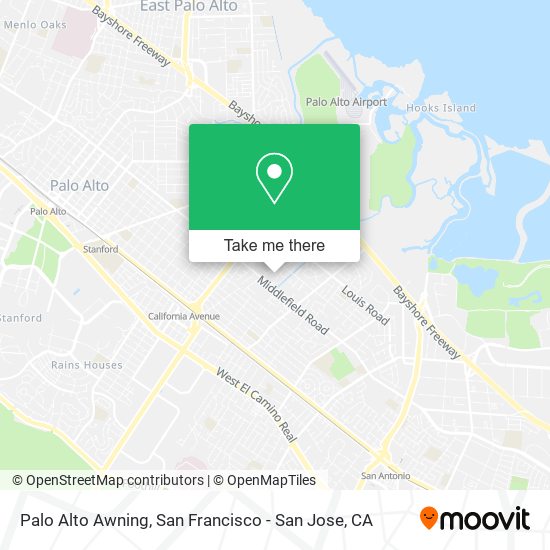 Palo Alto Awning map