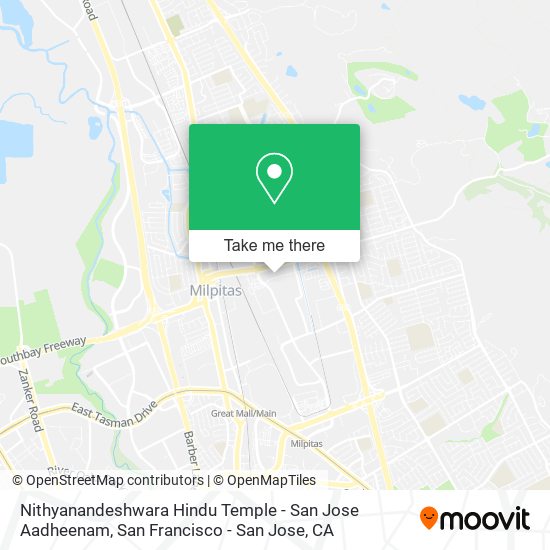 Nithyanandeshwara Hindu Temple - San Jose Aadheenam map