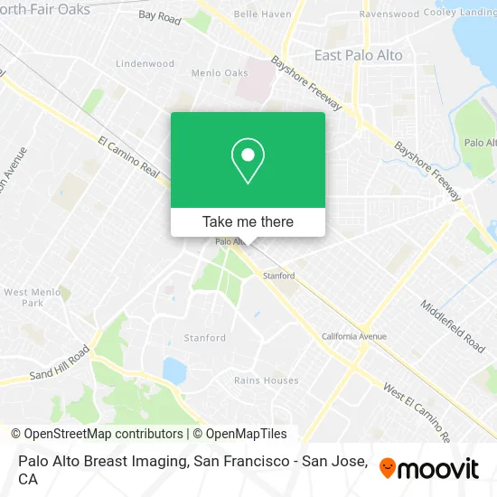 Palo Alto Breast Imaging map