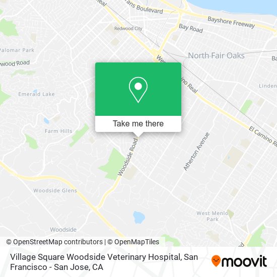 Village Square Woodside Veterinary Hospital map