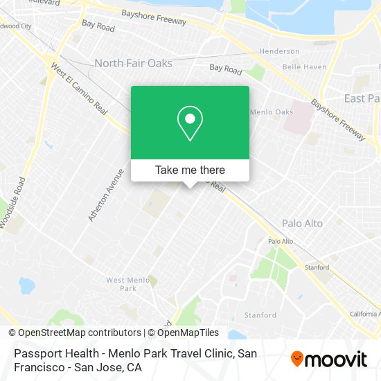 Mapa de Passport Health - Menlo Park Travel Clinic