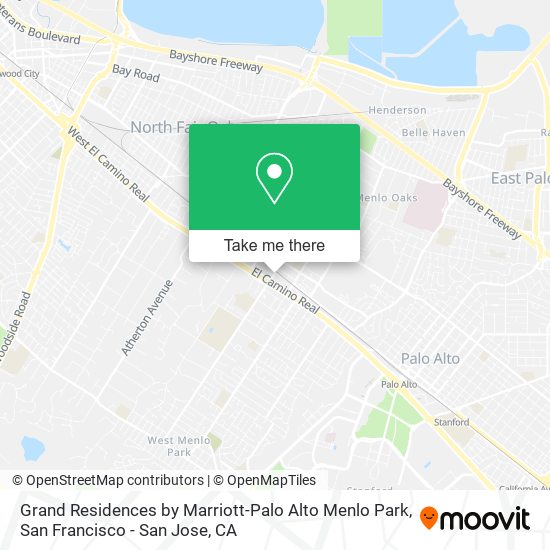 Mapa de Grand Residences by Marriott-Palo Alto Menlo Park