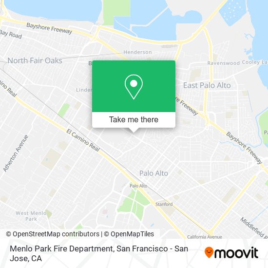 Mapa de Menlo Park Fire Department