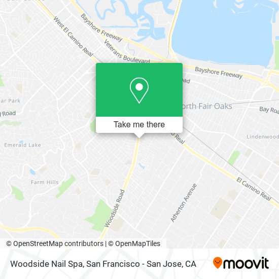 Woodside Nail Spa map