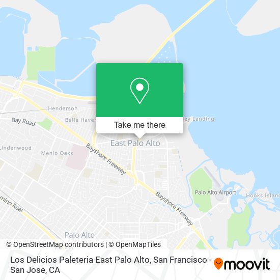 Mapa de Los Delicios Paleteria East Palo Alto