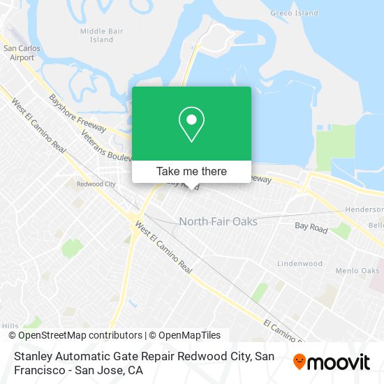 Stanley Automatic Gate Repair Redwood City map