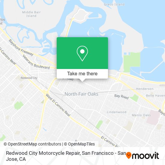 Redwood City Motorcycle Repair map