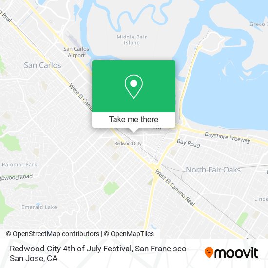 Redwood City 4th of July Festival map