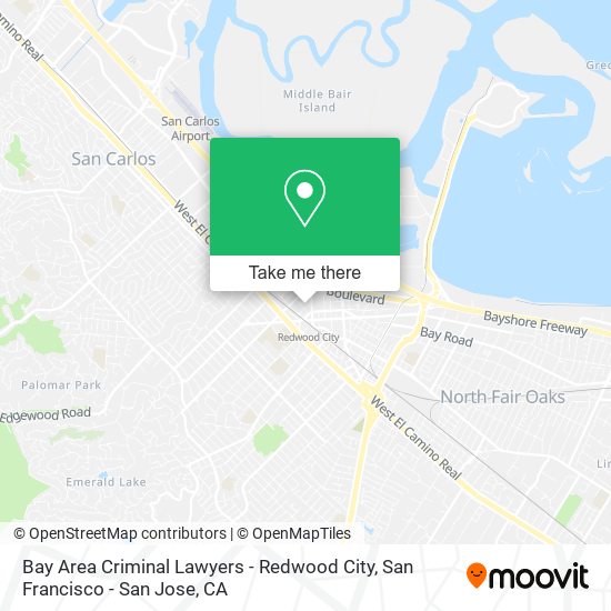 Bay Area Criminal Lawyers - Redwood City map