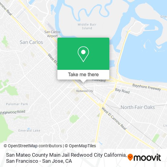 Mapa de San Mateo County Main Jail Redwood City California