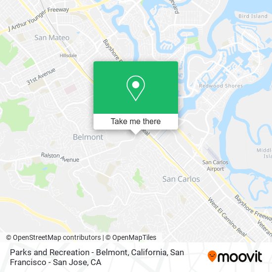 Parks and Recreation - Belmont, California map