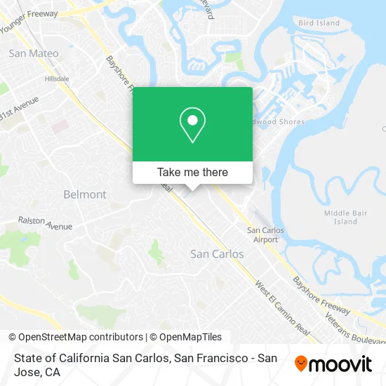 State of California San Carlos map