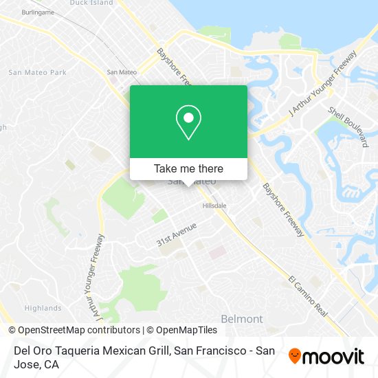 Mapa de Del Oro Taqueria Mexican Grill