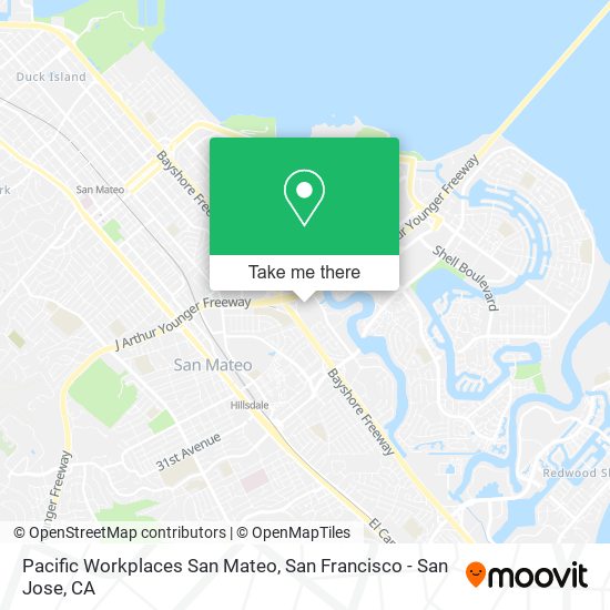 Pacific Workplaces San Mateo map