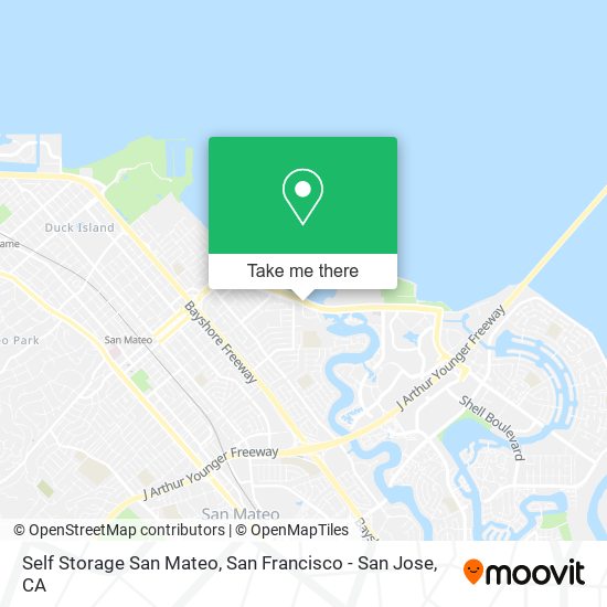 Self Storage San Mateo map