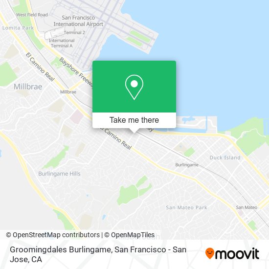 Mapa de Groomingdales Burlingame