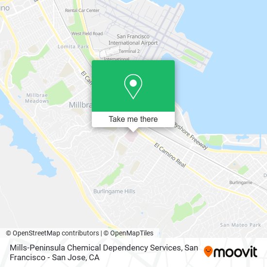 Mills-Peninsula Chemical Dependency Services map