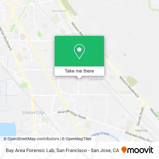 Bay Area Forensic Lab map