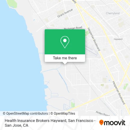 Health Insurance Brokers Hayward map