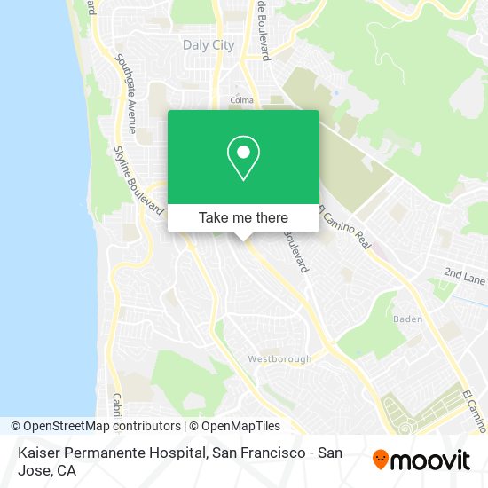 Mapa de Kaiser Permanente Hospital