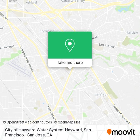 City of Hayward Water System-Hayward map