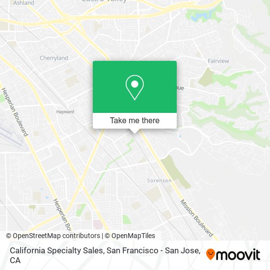 California Specialty Sales map