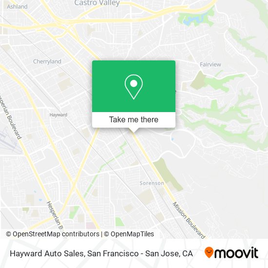 Hayward Auto Sales map