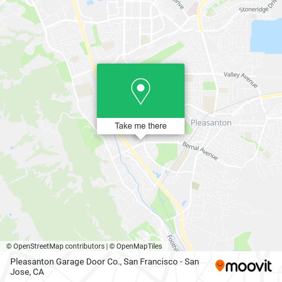 Pleasanton Garage Door Co. map