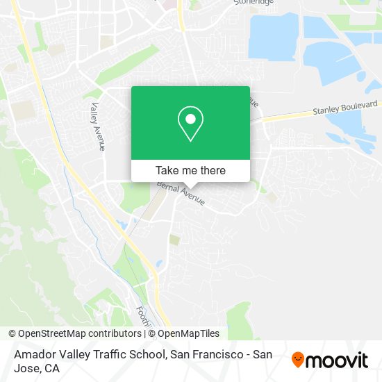 Amador Valley Traffic School map