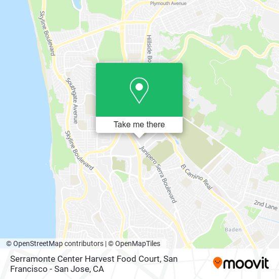 Serramonte Center Harvest Food Court map