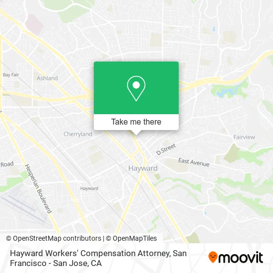 Mapa de Hayward Workers' Compensation Attorney