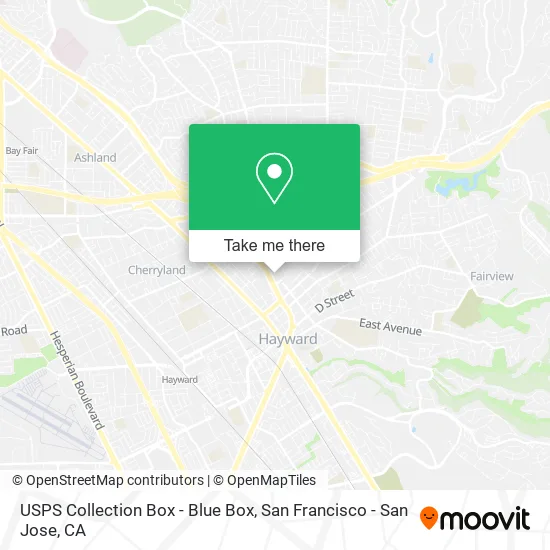 Mapa de USPS Collection Box - Blue Box