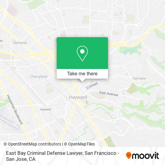 Mapa de East Bay Criminal Defense Lawyer