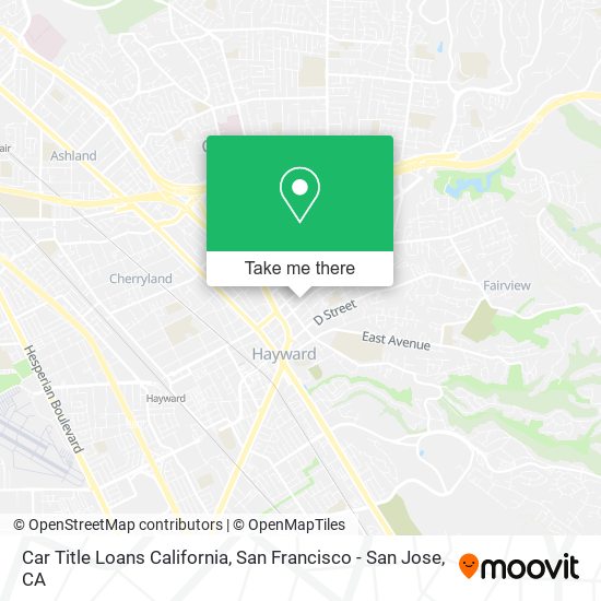 Mapa de Car Title Loans California