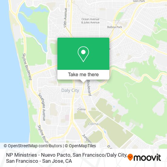 NP Ministries - Nuevo Pacto, San Francisco / Daly City map