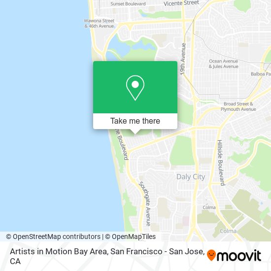 Artists in Motion Bay Area map