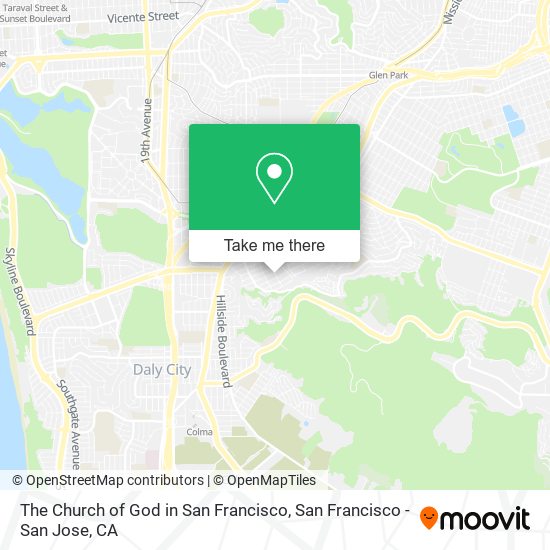 The Church of God in San Francisco map