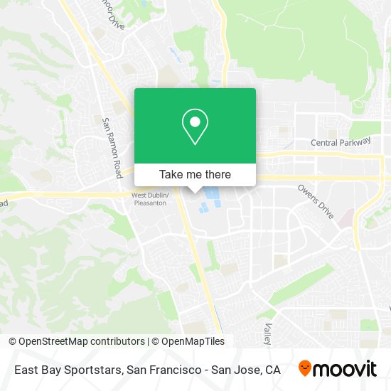 East Bay Sportstars map