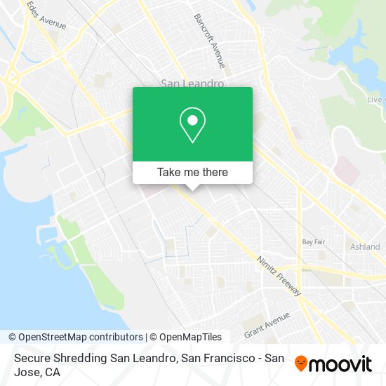 Mapa de Secure Shredding San Leandro