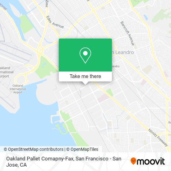 Oakland Pallet Comapny-Fax map