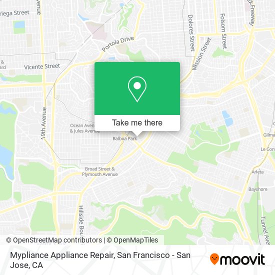 Mapa de Mypliance Appliance Repair