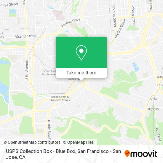 USPS Collection Box - Blue Box map